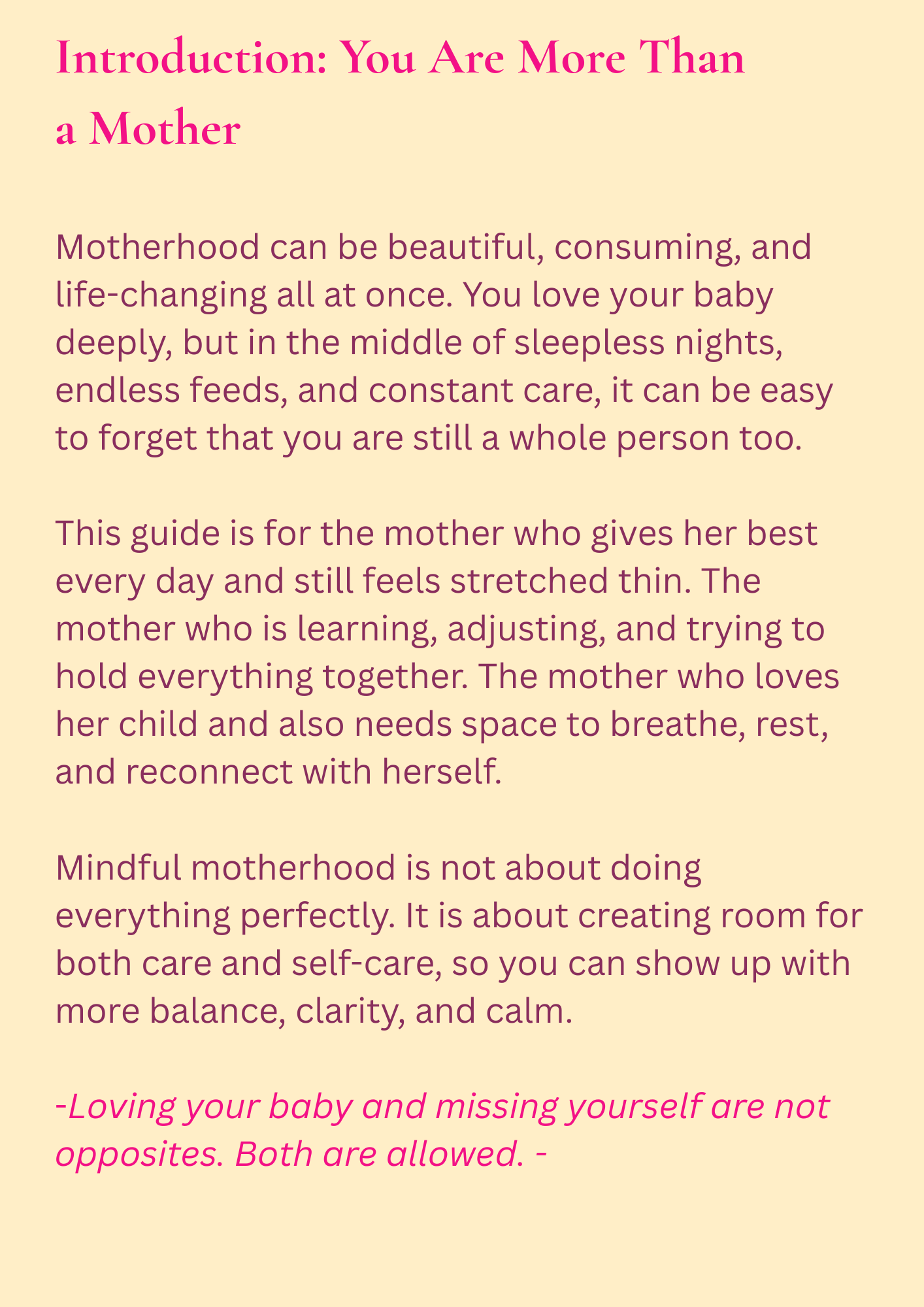 Mindful Motherhood —Balancing Self-Care and Baby Care